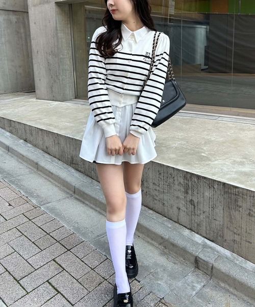 one after another NICE CLAUP（ワンアフターアナザーナイスクラップ）の「【マイナス5キロ見え！】バックレースアップシャツ（シャツ/ブラウス・レディース・サックスブルー/アイボリー/ピンク/オフホワイト・FREE）」の18枚目の写真