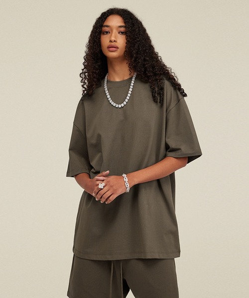 CORPUS TOKYO（コーパス トーキョー）の「ヘビーウェイトビッグシルエットTシャツ（Tシャツ/カットソー・メンズ・ホワイト/チャコールグレー/ロイヤルブルー/サンドベージュ/オートミール/カーキ/グレー/ブラウン/ブラック・1/2/3）」の5枚目の写真