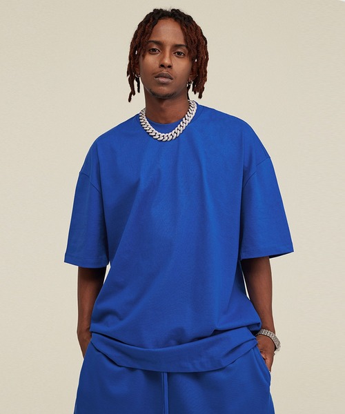 CORPUS TOKYO（コーパス トーキョー）の「ヘビーウェイトビッグシルエットTシャツ（Tシャツ/カットソー・メンズ・ホワイト/チャコールグレー/ロイヤルブルー/サンドベージュ/オートミール/カーキ/グレー/ブラウン/ブラック・1/2/3）」の9枚目の写真