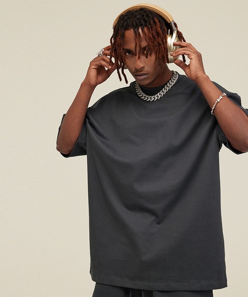 CORPUS TOKYO（コーパス トーキョー）の「ヘビーウェイトビッグシルエットTシャツ（Tシャツ/カットソー・メンズ・ホワイト/チャコールグレー/ロイヤルブルー/サンドベージュ/オートミール/カーキ/グレー/ブラウン/ブラック・1/2/3）」の3枚目の写真