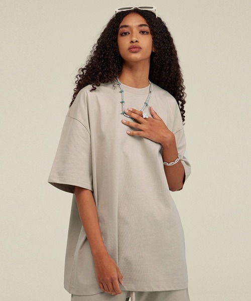 CORPUS TOKYO（コーパス トーキョー）の「ヘビーウェイトビッグシルエットTシャツ（Tシャツ/カットソー・メンズ・ホワイト/チャコールグレー/ロイヤルブルー/サンドベージュ/オートミール/カーキ/グレー/ブラウン/ブラック・1/2/3）」の6枚目の写真