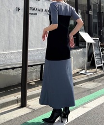 Bicolor Bustier Knit Dress
