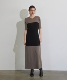 Bicolor Bustier Knit Dress