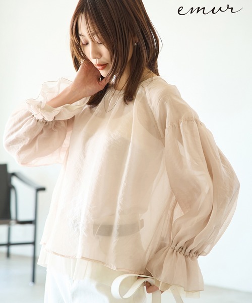 【セール】【emur/エミュール】シアーチュールレイヤードブラウス（シャツ/ブラウス）｜ROPE' PICNIC（ロペピクニック） 6,305円