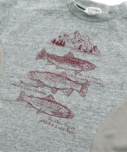 F.O.KIDS（エフオーキッズ）の「Trout&Camp Tee（Tシャツ/カットソー・キッズ・キナリ/ブルー/グレー・80/90/95/110/150/120/130/140/100）」の9枚目の写真
