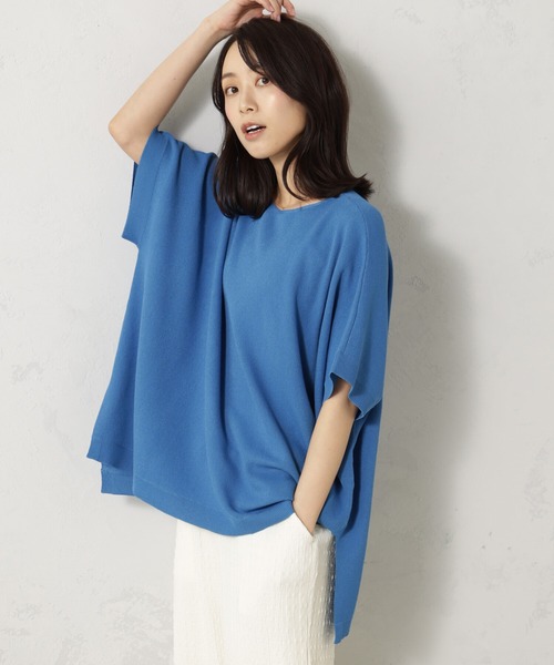 FOUND GOOD（ファウンドグッド）の「ポンチョニット（ニット/セーター・レディース・パープル系2/ブルー系6/ブラック/アイボリー・M/L）」の14枚目の写真