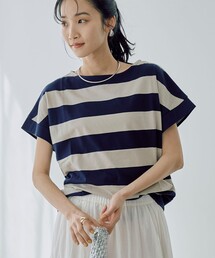 【WEB限定】ワイドボーダーフレンチスリーブTシャツ