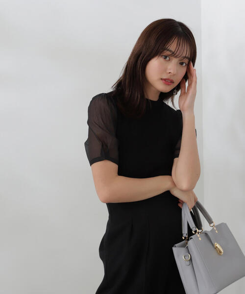 PROPORTION BODY DRESSING（プロポーションボディドレッシング）の「オーガンジースリーブニット / 1214170501（ニット/セーター・レディース・ピンク/グレー/ブラック・FREE）」の5枚目の写真