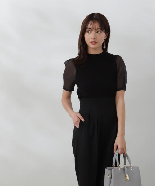 PROPORTION BODY DRESSING（プロポーションボディドレッシング）の「オーガンジースリーブニット / 1214170501（ニット/セーター・レディース・ピンク/グレー/ブラック・FREE）」の8枚目の写真