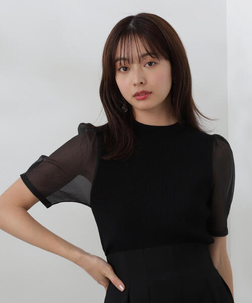 PROPORTION BODY DRESSING（プロポーションボディドレッシング）の「オーガンジースリーブニット / 1214170501（ニット/セーター・レディース・ピンク/グレー/ブラック・FREE）」の9枚目の写真