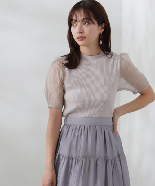 PROPORTION BODY DRESSING（プロポーションボディドレッシング）の「オーガンジースリーブニット / 1214170501（ニット/セーター・レディース・ピンク/グレー/ブラック・FREE）」の13枚目の写真