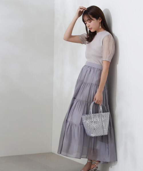 PROPORTION BODY DRESSING（プロポーションボディドレッシング）の「オーガンジースリーブニット / 1214170501（ニット/セーター・レディース・ピンク/グレー/ブラック・FREE）」の15枚目の写真