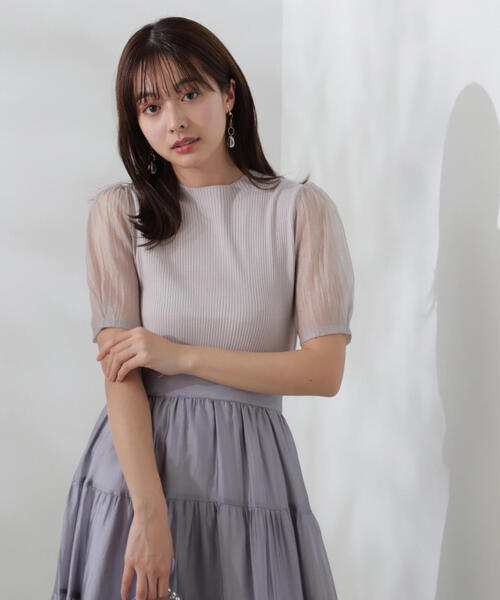 PROPORTION BODY DRESSING（プロポーションボディドレッシング）の「オーガンジースリーブニット / 1214170501（ニット/セーター・レディース・ピンク/グレー/ブラック・FREE）」の16枚目の写真