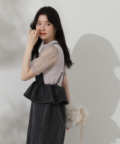 PROPORTION BODY DRESSING（プロポーションボディドレッシング）の「オーガンジースリーブニット / 1214170501（ニット/セーター・レディース・ピンク/グレー/ブラック・FREE）」の18枚目の写真