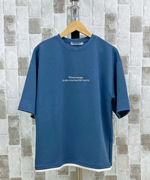 TopIsm(トップイズム)の「ロゴ刺繍入り 半袖スウェット(スウェット・メンズ・ブルー系その他/チャコールグレー/ブラック・LL/M/L)」の3枚目の写真