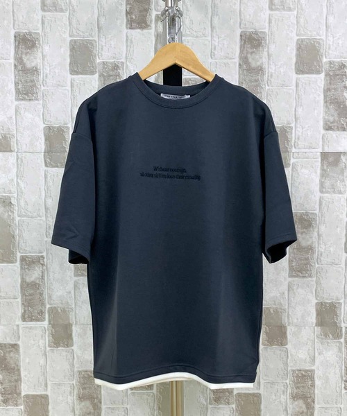 TopIsm(トップイズム)の「ロゴ刺繍入り 半袖スウェット(スウェット・メンズ・ブルー系その他/チャコールグレー/ブラック・LL/M/L)」の2枚目の写真