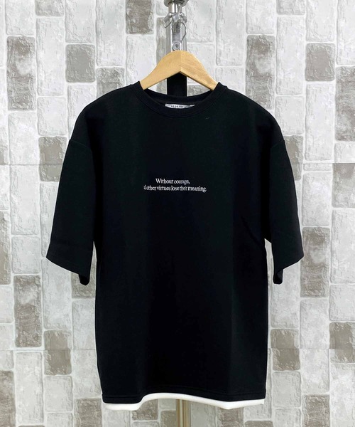 TopIsm(トップイズム)の「ロゴ刺繍入り 半袖スウェット(スウェット・メンズ・ブルー系その他/チャコールグレー/ブラック・LL/M/L)」の1枚目の写真