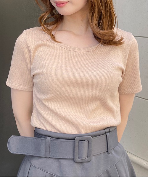 one way(ワンウェイ)の「ラメTシャツ(Tシャツ/カットソー・レディース・チャコールグレー/アイボリー/コバルトブルー/コーラルピンク・FREE)」の16枚目の写真