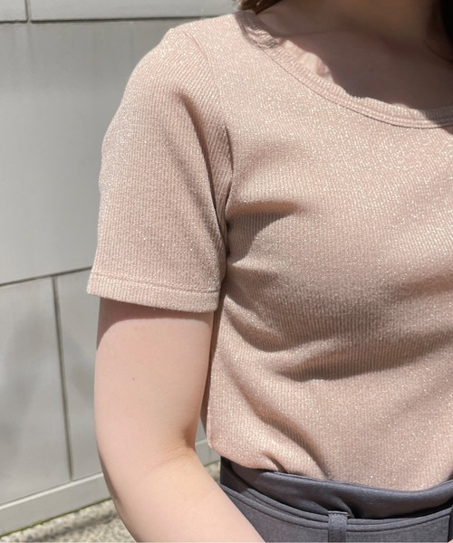 one way(ワンウェイ)の「ラメTシャツ(Tシャツ/カットソー・レディース・チャコールグレー/アイボリー/コバルトブルー/コーラルピンク・FREE)」の22枚目の写真