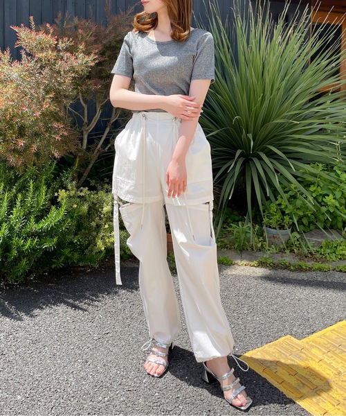 one way(ワンウェイ)の「ラメTシャツ(Tシャツ/カットソー・レディース・チャコールグレー/アイボリー/コバルトブルー/コーラルピンク・FREE)」の9枚目の写真