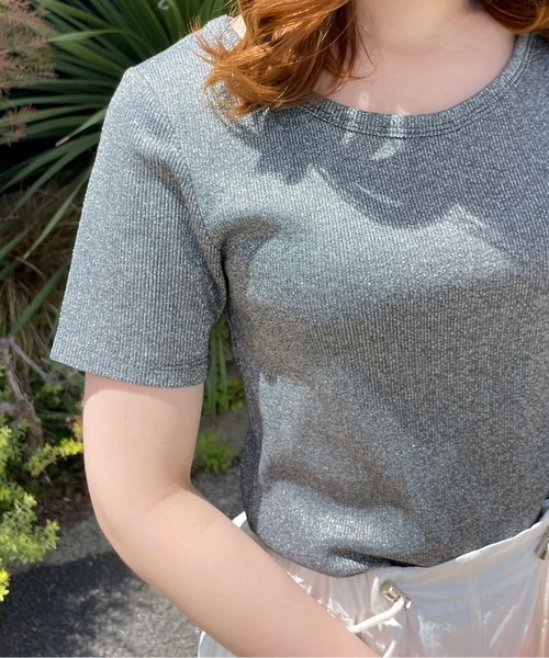 one way(ワンウェイ)の「ラメTシャツ(Tシャツ/カットソー・レディース・チャコールグレー/アイボリー/コバルトブルー/コーラルピンク・FREE)」の13枚目の写真