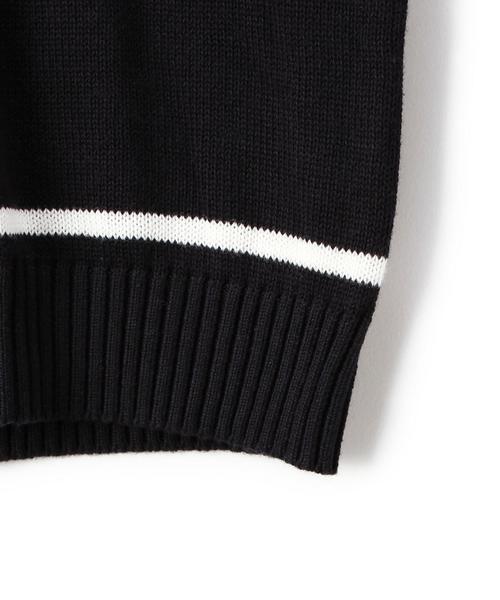 green label relaxing（グリーンレーベルリラクシング）の「コットン ラインVネック プルオーバー◆（ニット/セーター・キッズ・オフホワイト/ネイビー・S/105/M/115/L/125）」の6枚目の写真