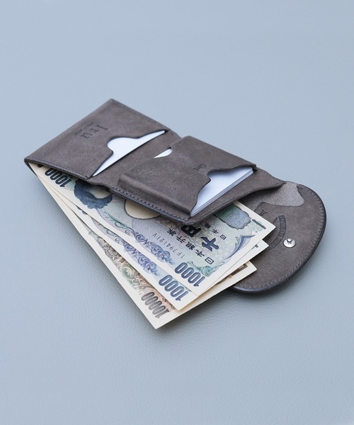 Iru MARGOT LEATHER GARSON WALLET グレー Iru×IKENOHATA GINKAWATEN】MARGOT LEATHER GARSON WALLET