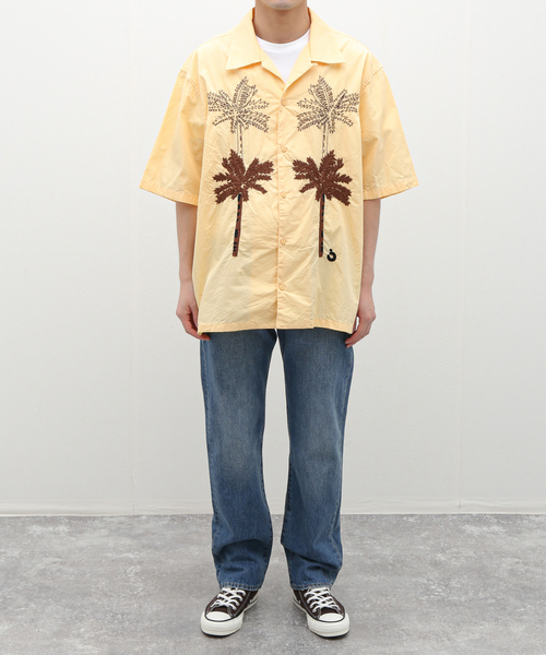 NOMA t.d.（ノーマティーディー）の「NOMA t.d. (ノーマティーディー) 別注 パームツリーエンブロイダリーシャツ（シャツ/ブラウス・メンズ・レッド/ホワイト×ホワイト/カーキ・5/3/4）」の15枚目の写真