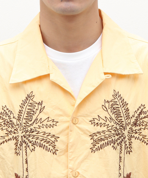 NOMA t.d.（ノーマティーディー）の「NOMA t.d. (ノーマティーディー) 別注 パームツリーエンブロイダリーシャツ（シャツ/ブラウス・メンズ・レッド/ホワイト×ホワイト/カーキ・5/3/4）」の19枚目の写真