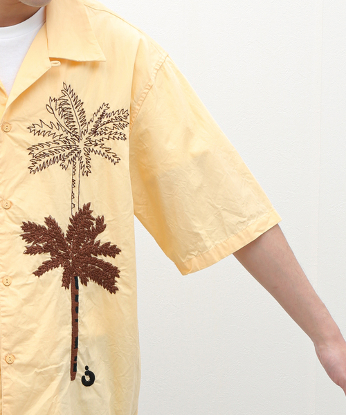 NOMA t.d.（ノーマティーディー）の「NOMA t.d. (ノーマティーディー) 別注 パームツリーエンブロイダリーシャツ（シャツ/ブラウス・メンズ・レッド/ホワイト×ホワイト/カーキ・5/3/4）」の21枚目の写真