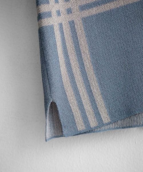 接触冷感 オーバーサイズチェック柄サマーニットカーディガン（カーディガン/ボレロ）｜Rocky Monroe（ロッキーモンロー）