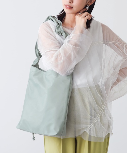 n'OrLABEL(ノアールレーベル)の「『ツイルギャザー2wayトートバッグ』(トートバッグ・レディース・ライトグレー/グリーン/ブラック・FREE)」の21枚目の写真