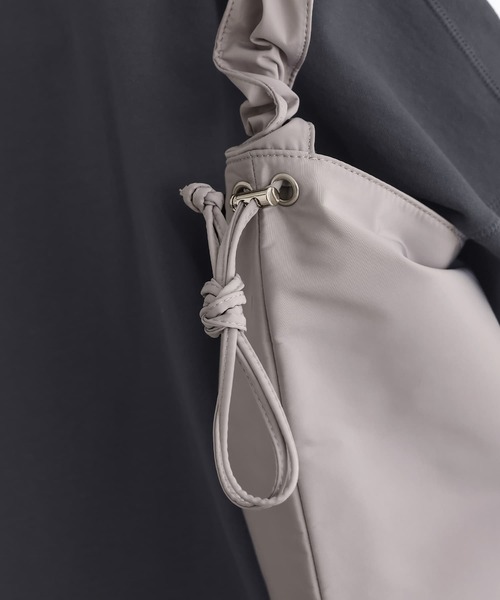 n'OrLABEL(ノアールレーベル)の「『ツイルギャザー2wayトートバッグ』(トートバッグ・レディース・ライトグレー/グリーン/ブラック・FREE)」の17枚目の写真