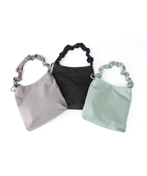 n'OrLABEL(ノアールレーベル)の「『ツイルギャザー2wayトートバッグ』(トートバッグ・レディース・ライトグレー/グリーン/ブラック・FREE)」の18枚目の写真