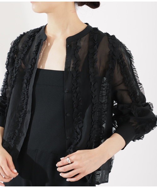 ヴェルメイユパーイエナ　コットンボイルフリルブラウス美品☆ VERMEIL par iena（ヴェルメイユパーイエナ）の「コットンボイル