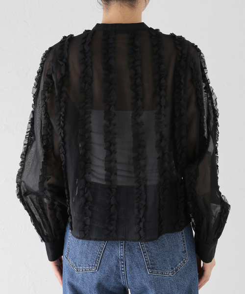 ヴェルメイユパーイエナ　コットンボイルフリルブラウス美品☆ VERMEIL par iena（ヴェルメイユパーイエナ）の「コットンボイル