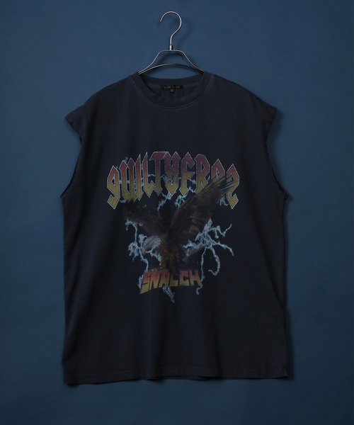 ANPAS（アンパス）の「Vintage Design Pigment No Sleeve Shirts/ピグメント加工 オーバーサイズ ヴィンテージライク ロックプリント ノースリーブシャツ レディース メンズ（タンクトップ・メンズ・ブラック系その他2/ブラック系その他/ブラック系その他3・M/L）」の16枚目の写真