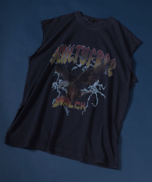 ANPAS（アンパス）の「Vintage Design Pigment No Sleeve Shirts/ピグメント加工 オーバーサイズ ヴィンテージライク ロックプリント ノースリーブシャツ レディース メンズ（タンクトップ・メンズ・ブラック系その他2/ブラック系その他/ブラック系その他3・M/L）」の13枚目の写真