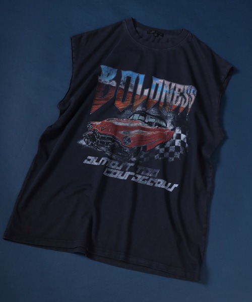 ANPAS（アンパス）の「Vintage Design Pigment No Sleeve Shirts/ピグメント加工 オーバーサイズ ヴィンテージライク ロックプリント ノースリーブシャツ レディース メンズ（タンクトップ・メンズ・ブラック系その他2/ブラック系その他/ブラック系その他3・M/L）」の15枚目の写真