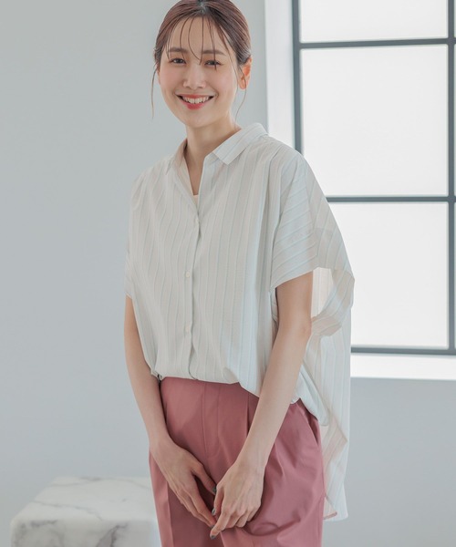 セール】お手入れらくらくポンチョシャツ半袖/992244（シャツ/ブラウス 
