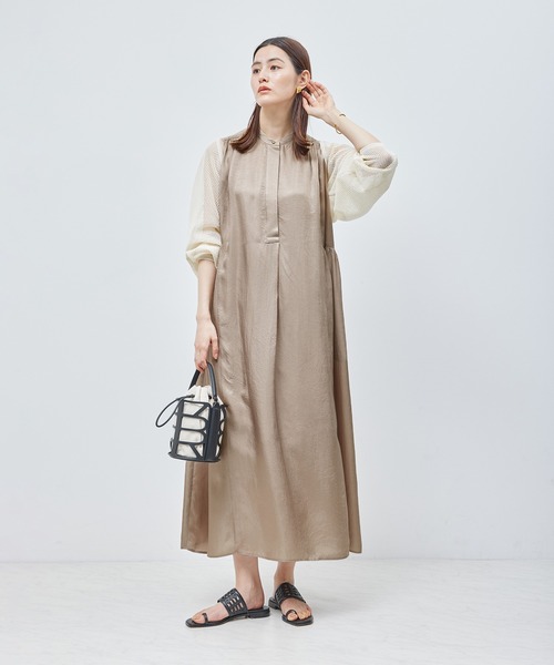 正規店仕入れの ROPE'（ロペ）の「アセテートビンテージサテンギャザー ワンピース