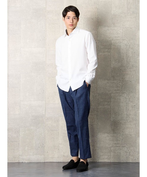 TRANS CONTINENTS（トランスコンチネンツ）の「TRANS CONTINENTS　サッカーシャツ　ホワイト（シャツ/ブラウス・メンズ・ホワイト・LL/L/M）」の5枚目の写真