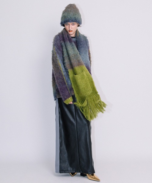 AULA AILA(アウラアイラ)の「グラデーションヘアリーニットハット(ハット・レディース・オレンジ/グレー/ブルー・0)」の7枚目の写真