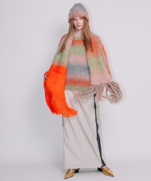 AULA AILA(アウラアイラ)の「グラデーションヘアリーニットハット(ハット・レディース・オレンジ/グレー/ブルー・0)」の12枚目の写真