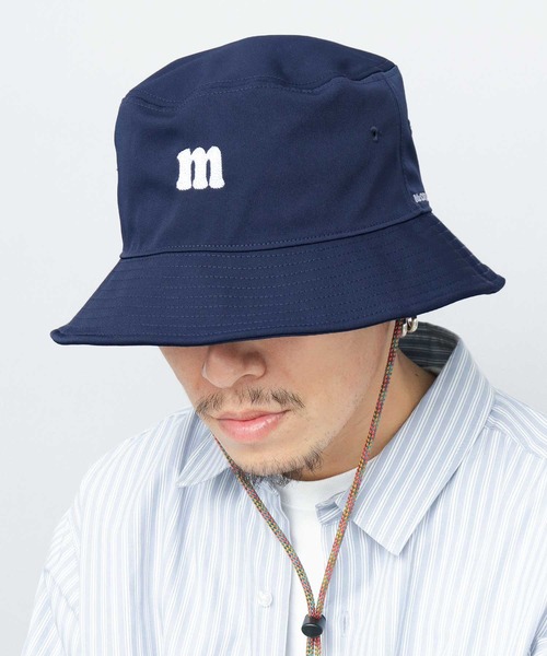 Mr.COVER(ミスターカバー)の「チェーン刺繍 ロングブリム バケットハット あご紐付き つば長・深め(ハット・メンズ・ネイビー/オフホワイト/ブラック/カーキ・FREE)」の11枚目の写真