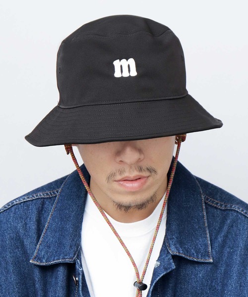 Mr.COVER(ミスターカバー)の「チェーン刺繍 ロングブリム バケットハット あご紐付き つば長・深め(ハット・メンズ・ネイビー/オフホワイト/ブラック/カーキ・FREE)」の19枚目の写真