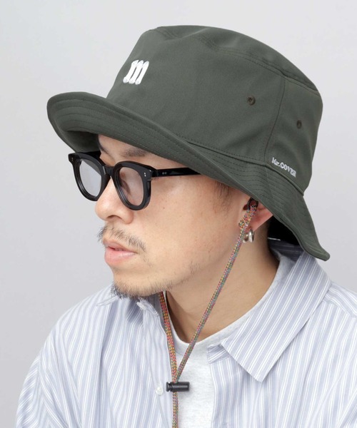 Mr.COVER(ミスターカバー)の「チェーン刺繍 ロングブリム バケットハット あご紐付き つば長・深め(ハット・メンズ・ネイビー/オフホワイト/ブラック/カーキ・FREE)」の16枚目の写真
