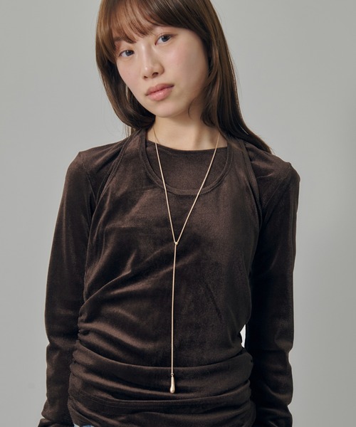 GOLDY（ゴールディ）の「"Y"シェイプ ニュアンス ドロップ ロング ネックレス（ネックレス・レディース・ゴールド/シルバー系その他/ゴールド系その他/シルバー・FREE）」の15枚目の写真