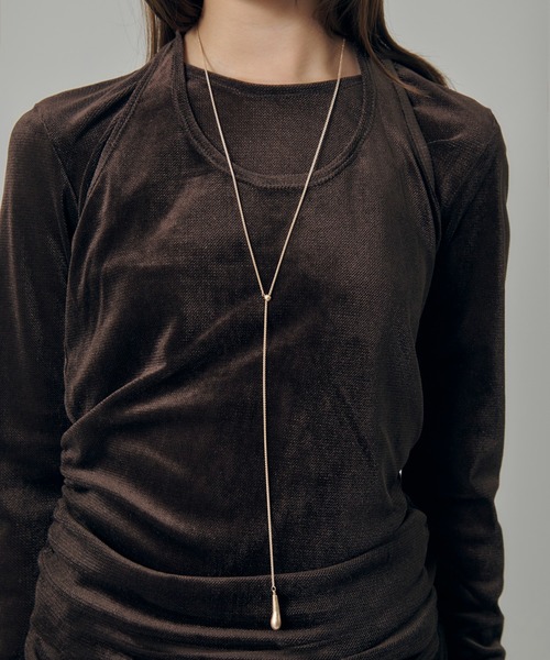 GOLDY(ゴールディ)の「"Y"シェイプ ニュアンス ドロップ ロング ネックレス(ネックレス・レディース・ゴールド/シルバー系その他/ゴールド系その他/シルバー・FREE)」の14枚目の写真