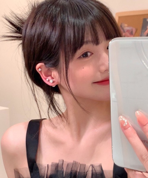 Miniministore(ミニミニストア)の「ラインストーン ネジ式ピアス 3点セット(ピアス(両耳用)・レディース・シルバー・FREE)」の9枚目の写真